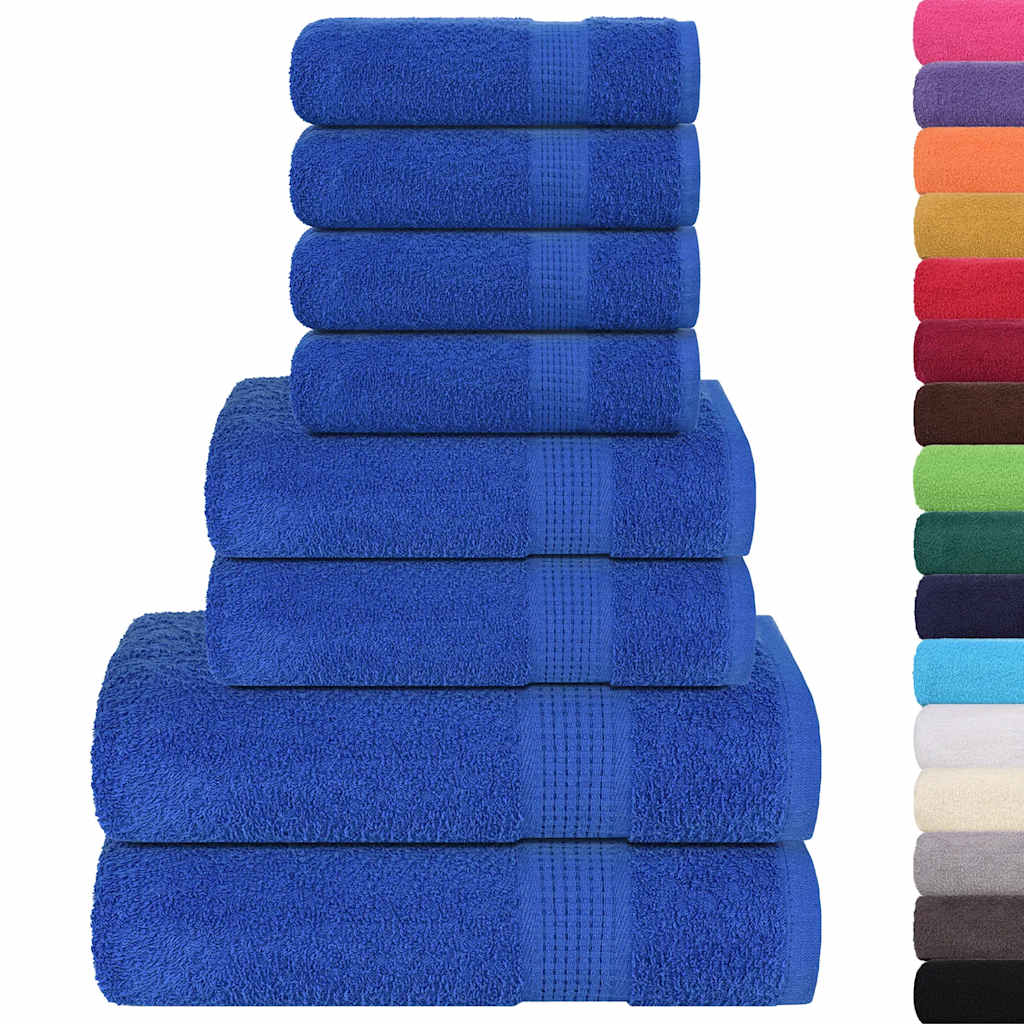 8 Piece Towel Set Blue 360 gsm 100% Cotton