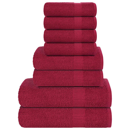 8 Piece Towel Set Bordeaux 360 gsm 100% Cotton