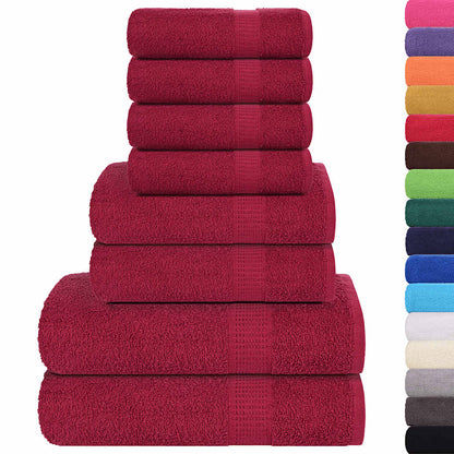 8 Piece Towel Set Bordeaux 360 gsm 100% Cotton