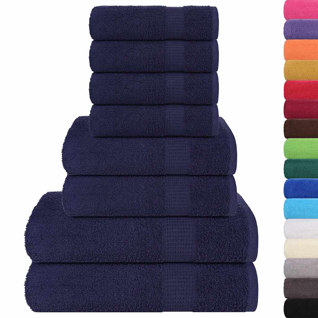 8 Piece Towel Set Navy Blue 360 gsm 100% Cotton