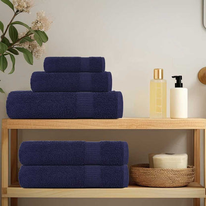 8 Piece Towel Set Navy Blue 360 gsm 100% Cotton