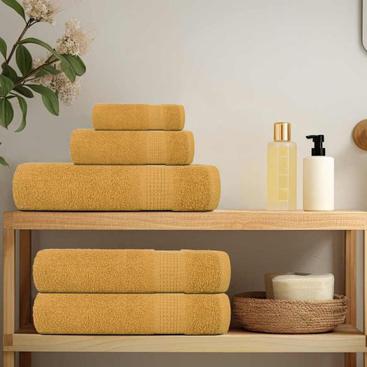 8 Piece Towel Set Gold 360 gsm 100% Cotton