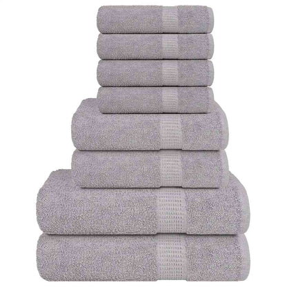 8 Piece Towel Set Grey 360 gsm 100% Cotton