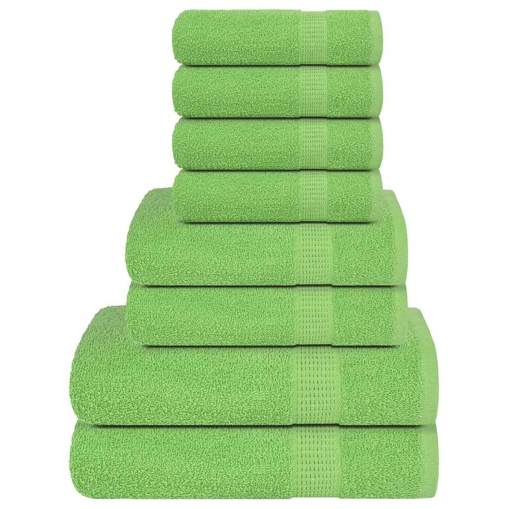 8 Piece Towel Set Green 360 gsm 100% Cotton