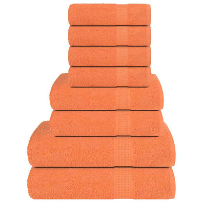 8 Piece Towel Set Orange 360 gsm 100% Cotton