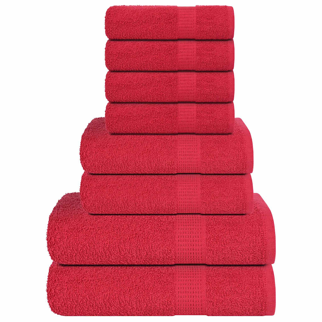 8 Piece Towel Set Red 360 gsm 100% Cotton