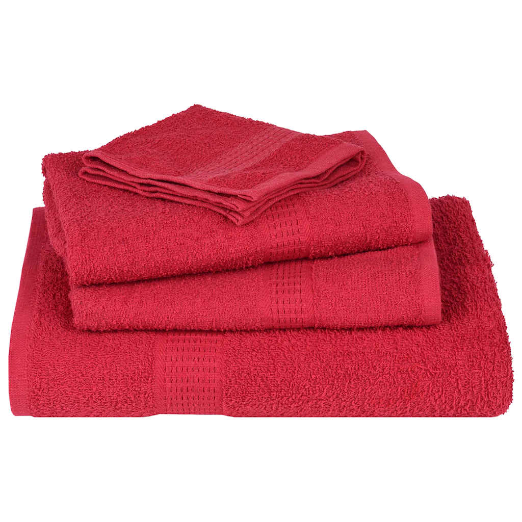 8 Piece Towel Set Red 360 gsm 100% Cotton