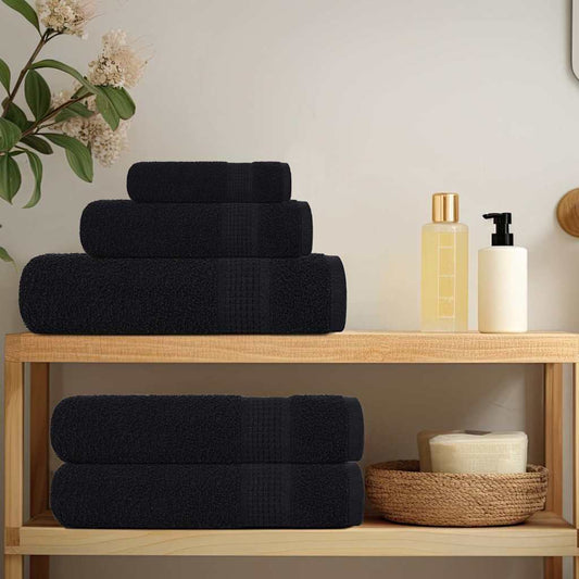 8 Piece Towel Set Black 360 gsm 100% Cotton