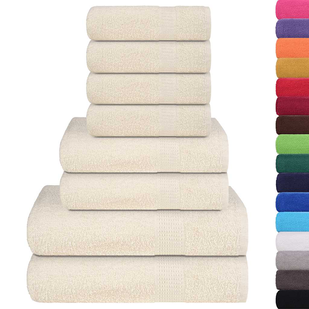 8 Piece Towel Set Cream 360 gsm 100% Cotton