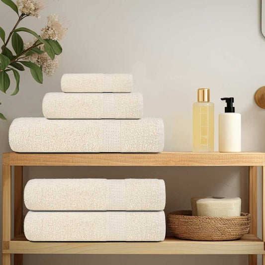 8 Piece Towel Set Cream 360 gsm 100% Cotton