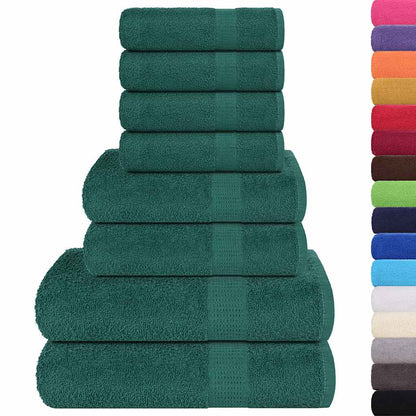 8 Piece Towel Set Apple Green 360 gsm 100% Cotton