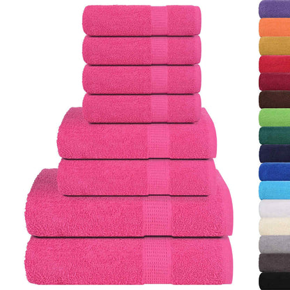 8 Piece Towel Set Pink 360 gsm 100% Cotton