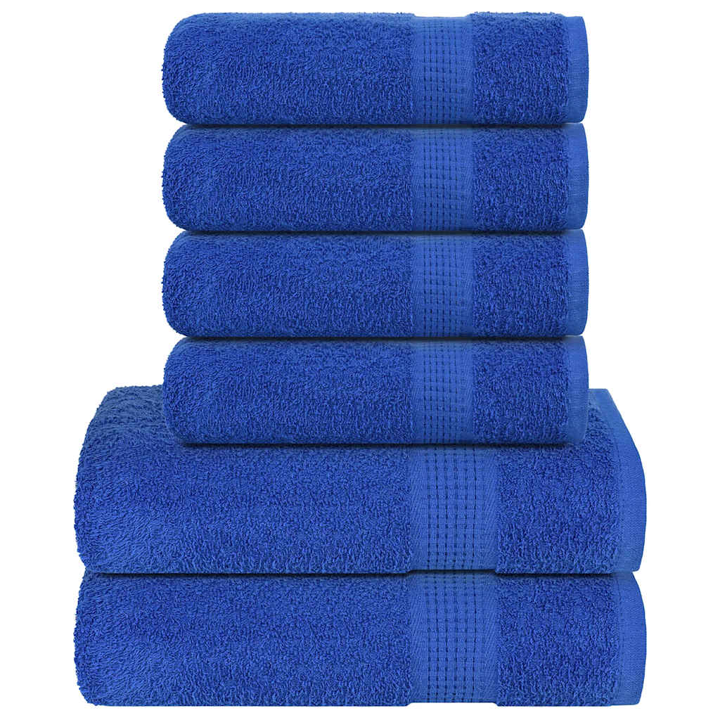 6 Piece Towel Set Blue 360 gsm 100% Cotton