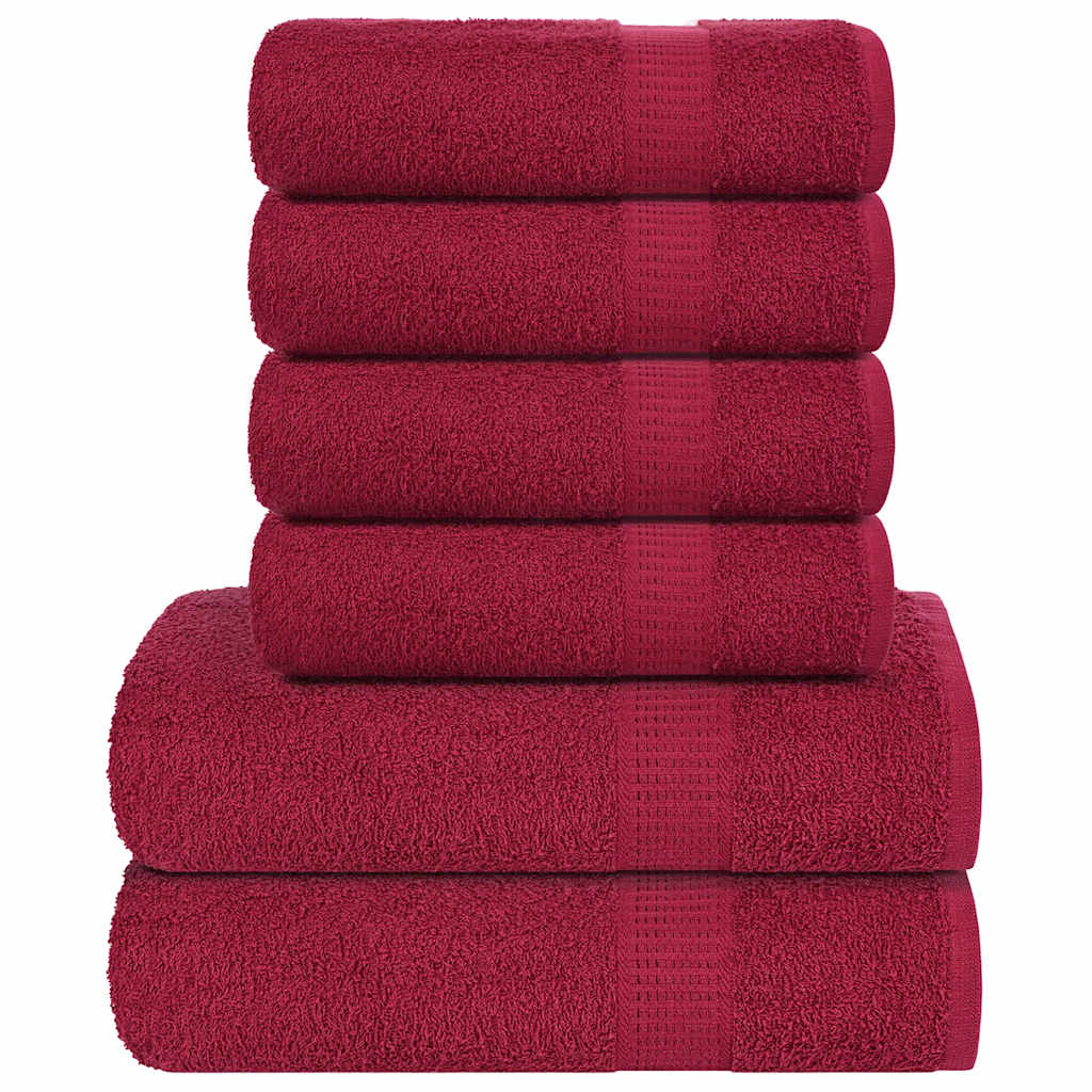 6 Piece Towel Set Bordeaux 360 gsm 100% Cotton