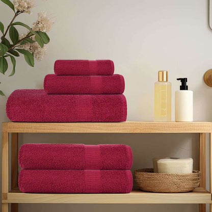 6 Piece Towel Set Bordeaux 360 gsm 100% Cotton