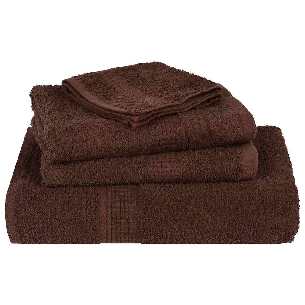 6 Piece Towel Set Brown 360 gsm 100% Cotton