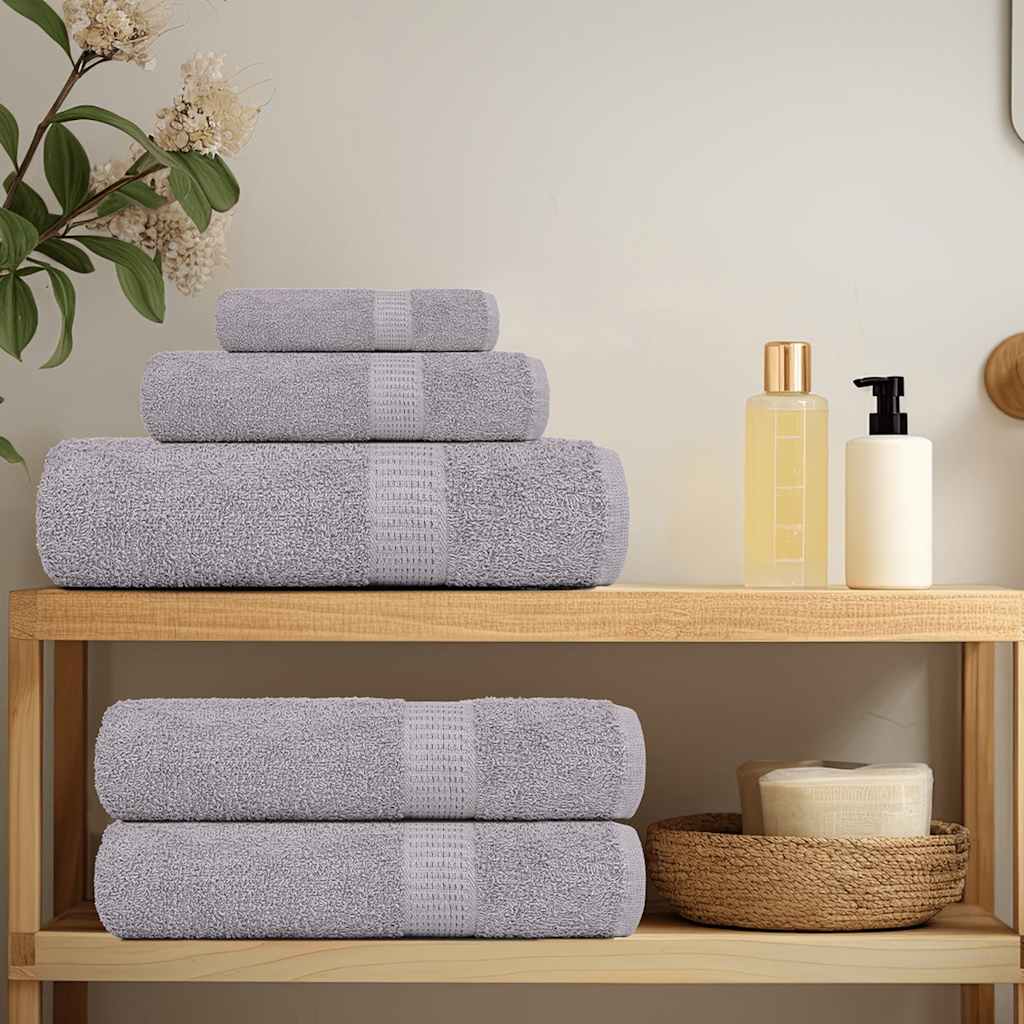 6 Piece Towel Set Grey 360 gsm 100% Cotton