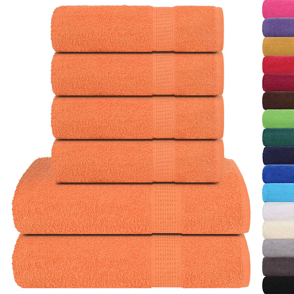 6 Piece Towel Set Orange 360 gsm 100% Cotton