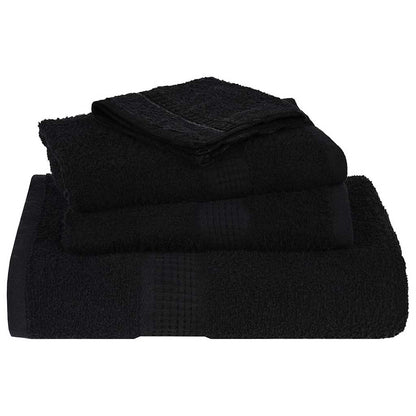 6 Piece Towel Set Black 360 gsm 100% Cotton