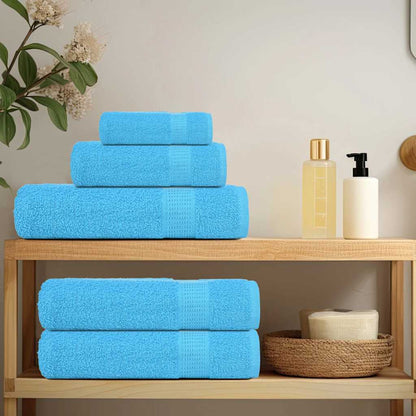 6 Piece Towel Set Turquoise 360 gsm 100% Cotton