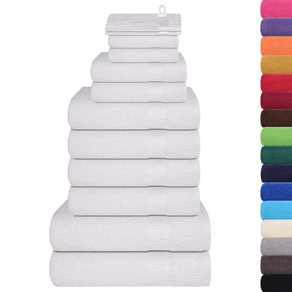 12 Piece Towel Set White 360 gsm 100% Cotton