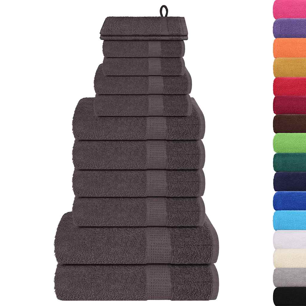 12 Piece Towel Set Anthracite 360 gsm 100% Cotton