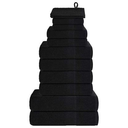 12 Piece Towel Set Black 360 gsm 100% Cotton