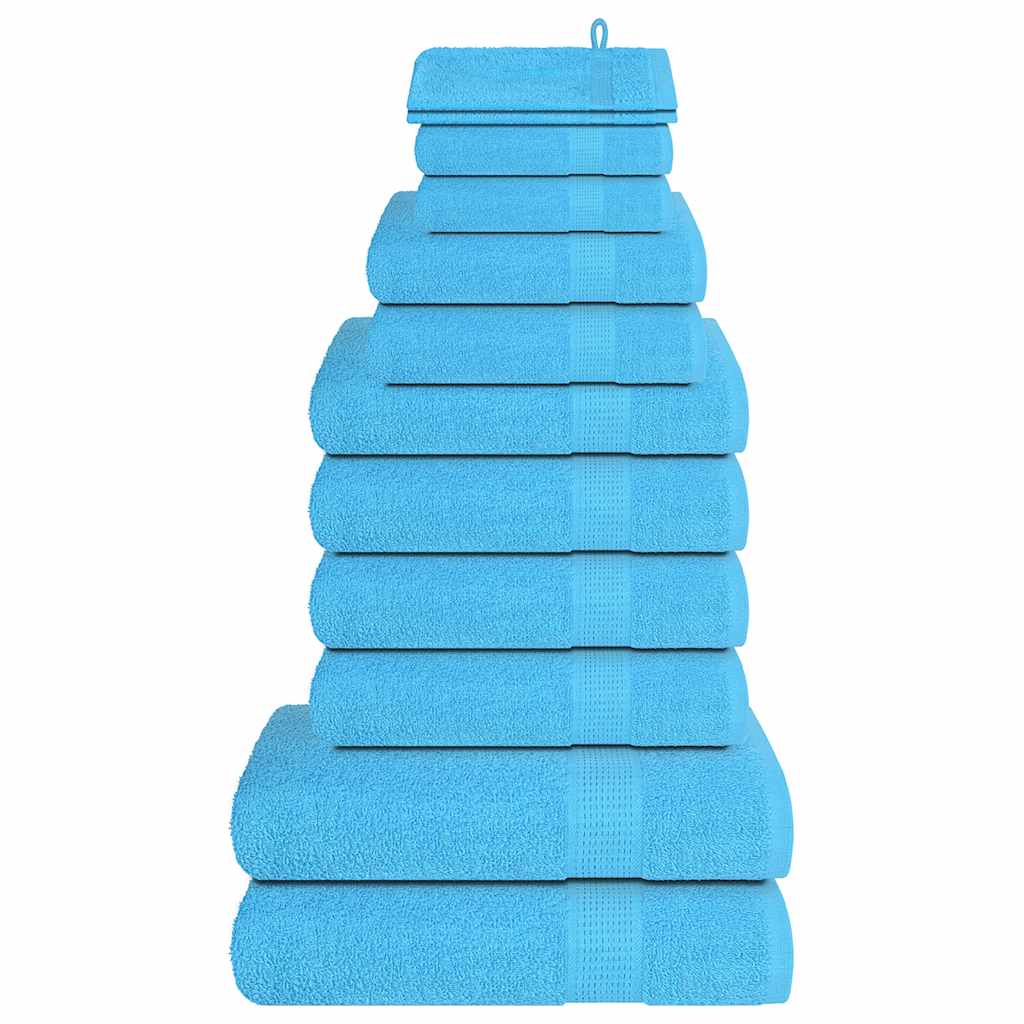 12 Piece Towel Set Turquoise 360 gsm 100% Cotton