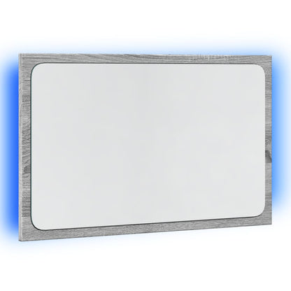 LED Bathroom Mirror Grey Sonoma 60x8.5x38 cm Engineered Wood