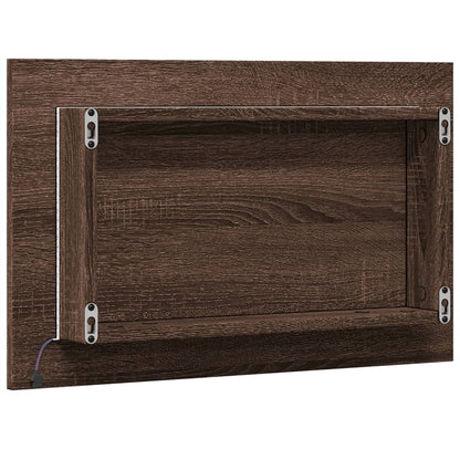 LED Bathroom Mirror Brown Oak 60x8.5x38 cm Engineered Wood - Bend