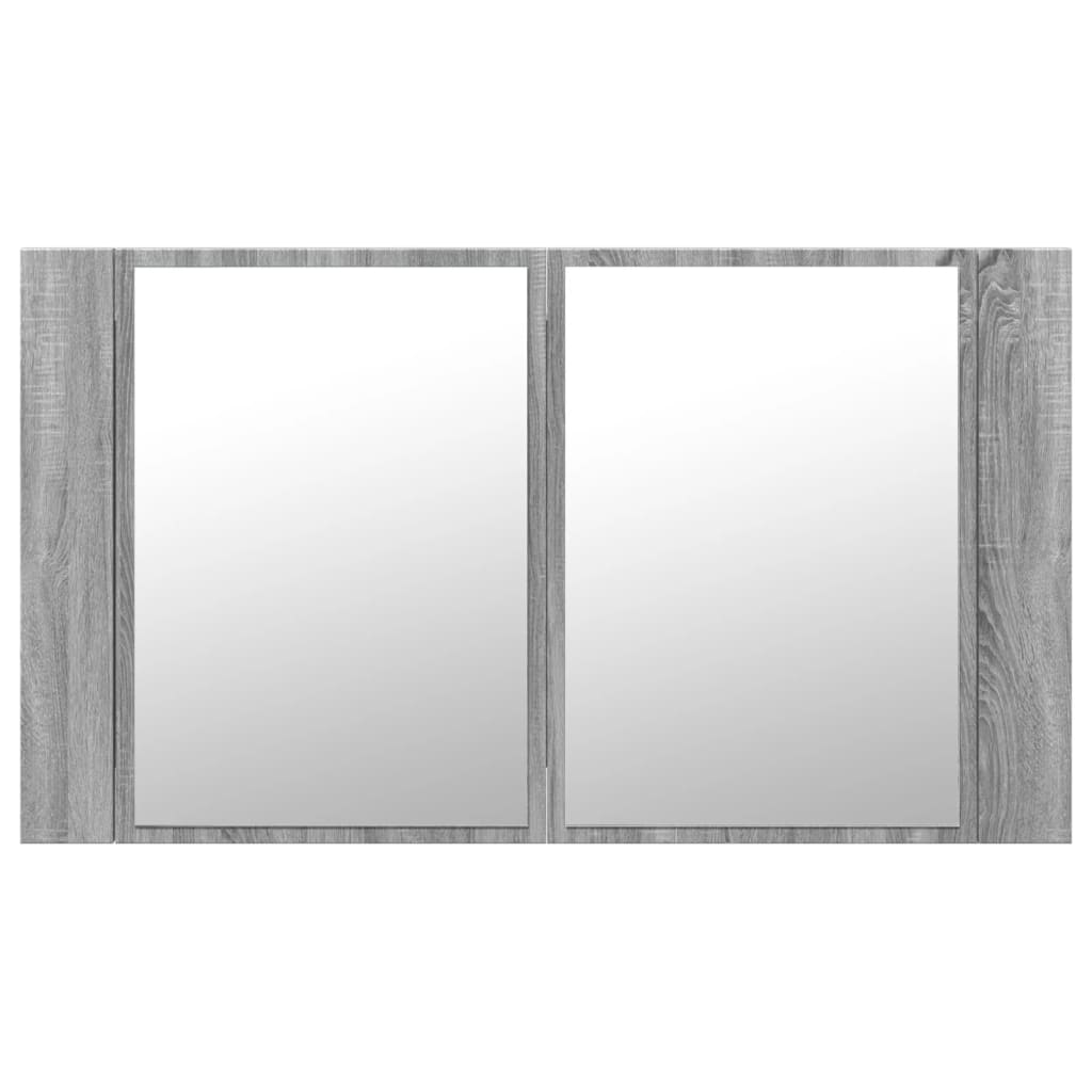 LED Bathroom Mirror Cabinet Grey Sonoma 80x12x45 cm Acrylic - Bend