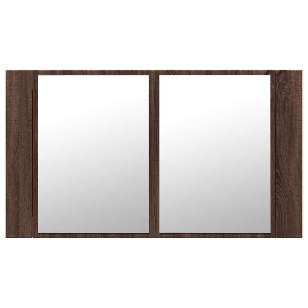 LED Bathroom Mirror Cabinet Brown Oak 80x12x45 cm Acrylic - Bend