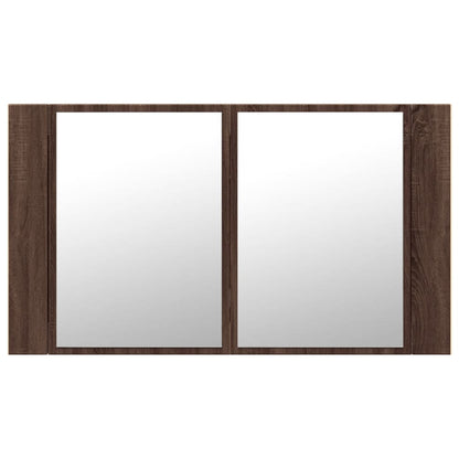 LED Bathroom Mirror Cabinet Brown Oak 80x12x45 cm Acrylic - Bend