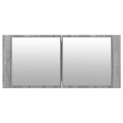 LED Bathroom Mirror Cabinet Grey Sonoma 100x12x45 cm - Bend