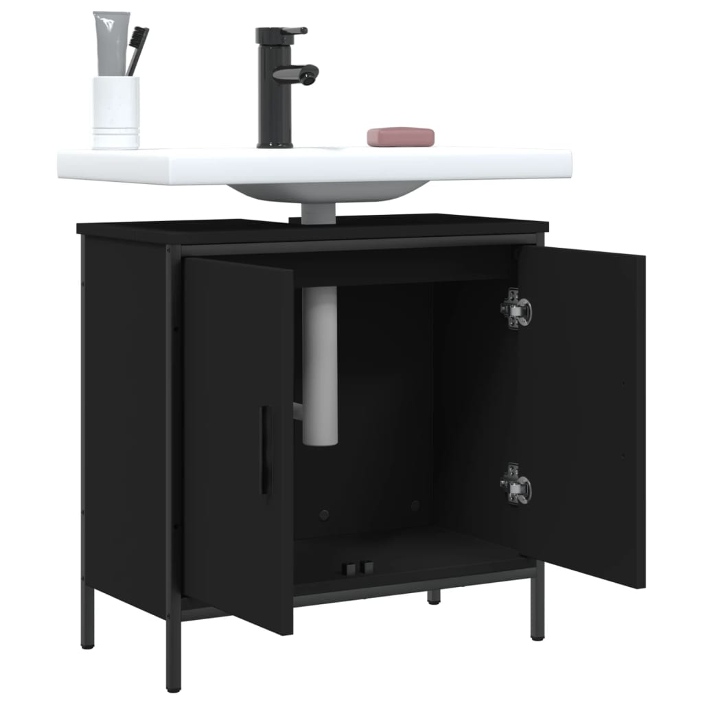 Bathroom Sink Cabinet Black 60x30x60 cm Engineered Wood