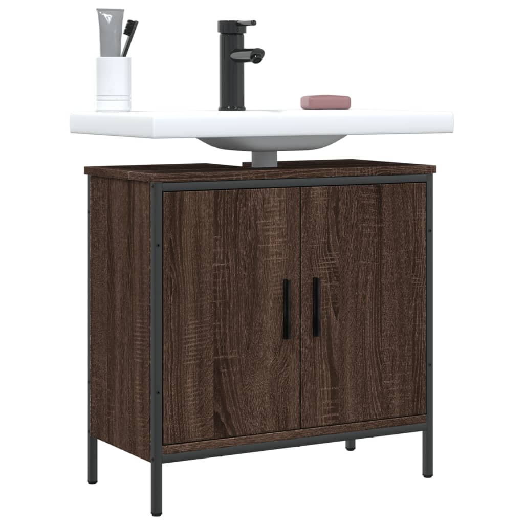 Bathroom Sink Cabinet Brown Oak 60x30x60 cm Engineered Wood