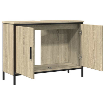 Bathroom Sink Cabinet Sonoma Oak 80x30x60 cm Engineered Wood - Bend