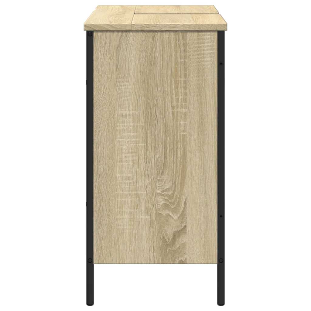 Bathroom Sink Cabinet Sonoma Oak 80x30x60 cm Engineered Wood - Bend