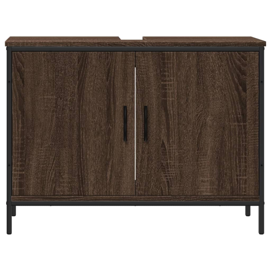 Bathroom Sink Cabinet Brown Oak 80x30x60 cm Engineered Wood - Bend