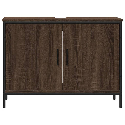 Bathroom Sink Cabinet Brown Oak 80x30x60 cm Engineered Wood - Bend