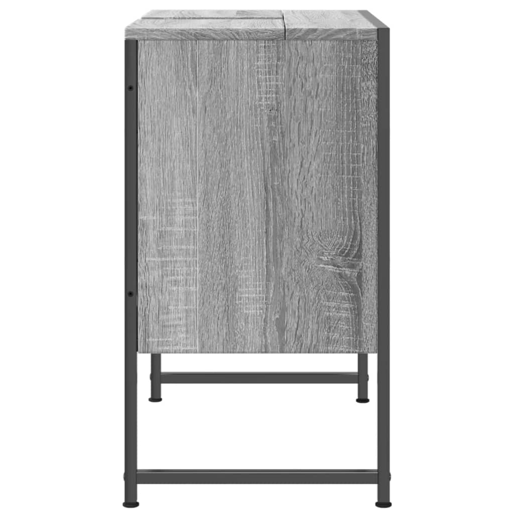 Bathroom Sink Cabinet Grey Sonoma 60x33x60 cm Engineered Wood - Bend