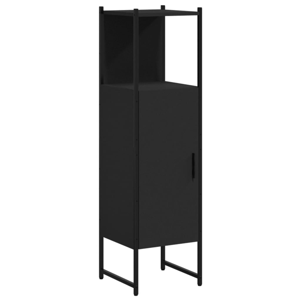 Black Bathroom Storage Cabinet in Engineered Wood