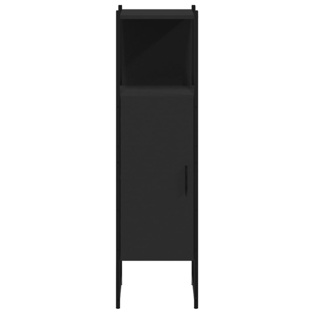 Black Bathroom Storage Cabinet in Engineered Wood