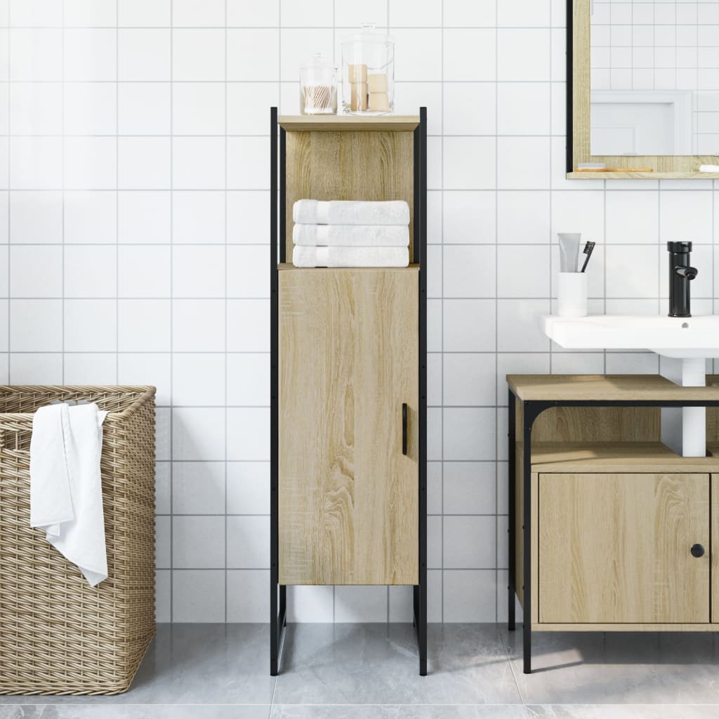 Bathroom Cabinet Sonoma Oak 33x33x120.5 cm Engineered Wood - Bend