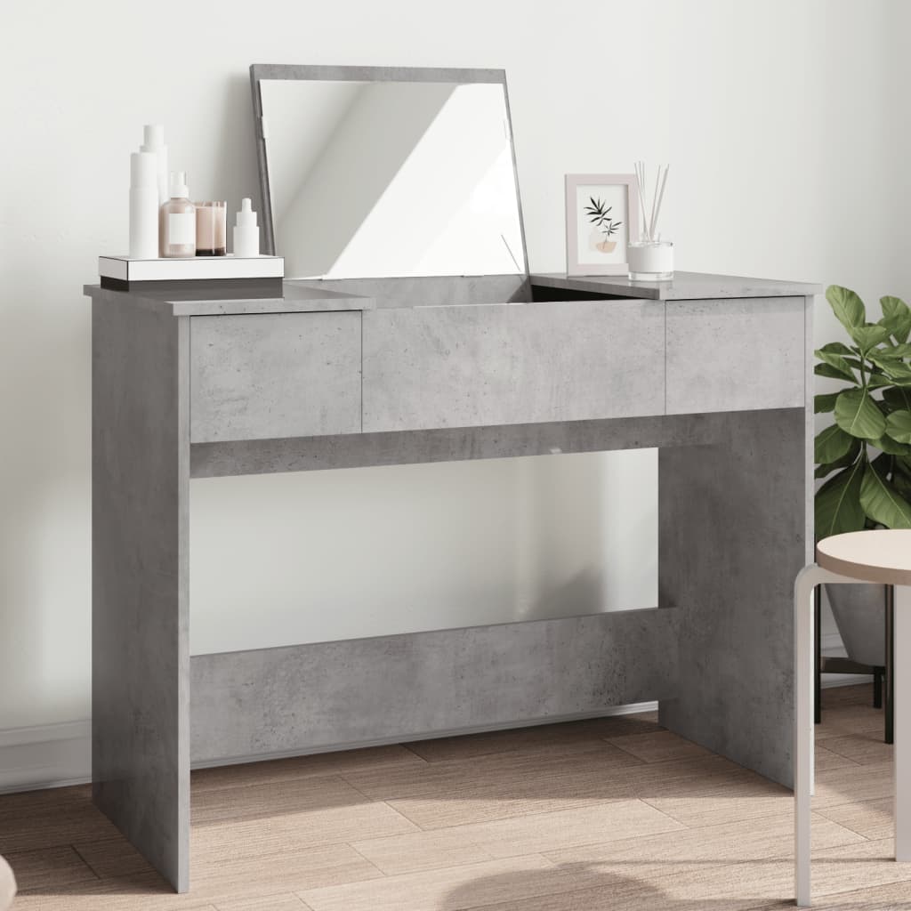 Dressing Table with Mirror Concrete Grey 100x45x76 cm - Bend