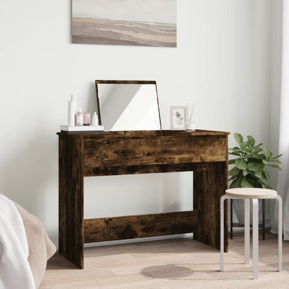 Dressing Table with Mirror Smoked Oak 100x45x76 cm - Bend