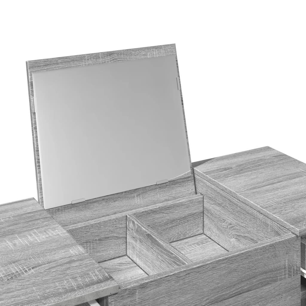 Dressing Table with Mirror Grey Sonoma 100x45x76 cm - Bend