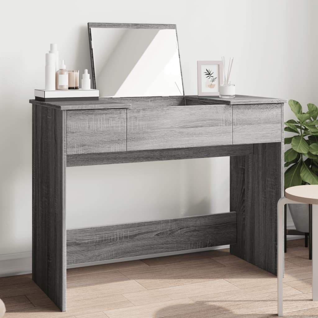 Dressing Table with Mirror Grey Sonoma 100x45x76 cm - Bend