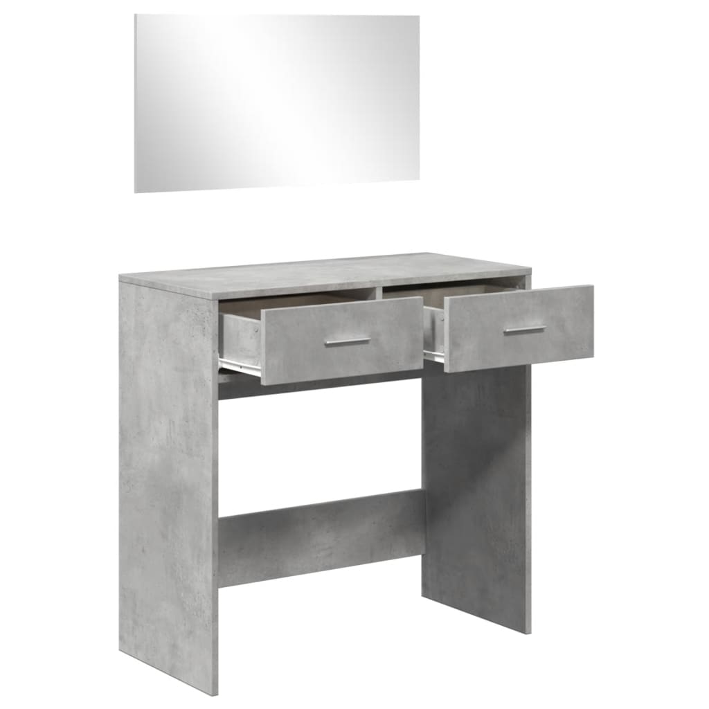 Dressing Table with Mirror Concrete Grey 80x39x80 cm - Bend