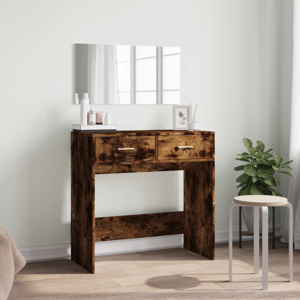 Dressing Table with Mirror Smoked Oak 80x39x80 cm - Bend